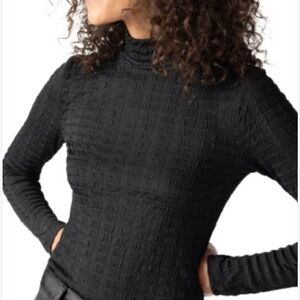 Sanctuary Textured Mock Neck Top